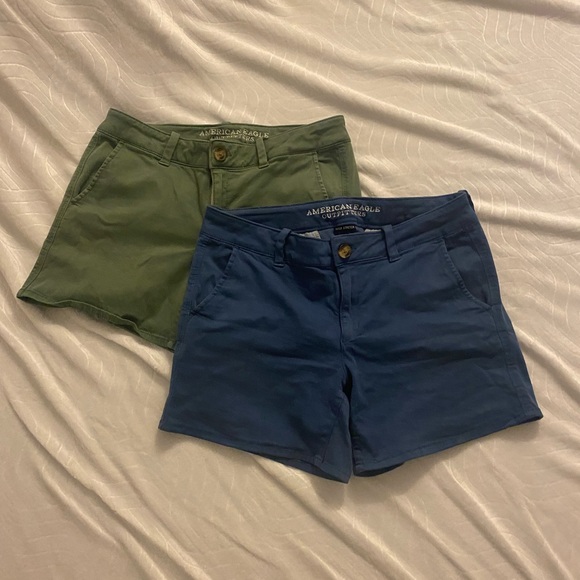 American Eagle Outfitters Pants - American Eagle MIDI bundle, 2pair super stretch chino shorts olive/blue 10
